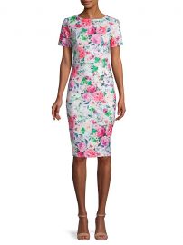 Alexia Admor Short-Sleeve Floral Scuba Dress on SALE   Saks OFF 5TH at Saks Off 5th